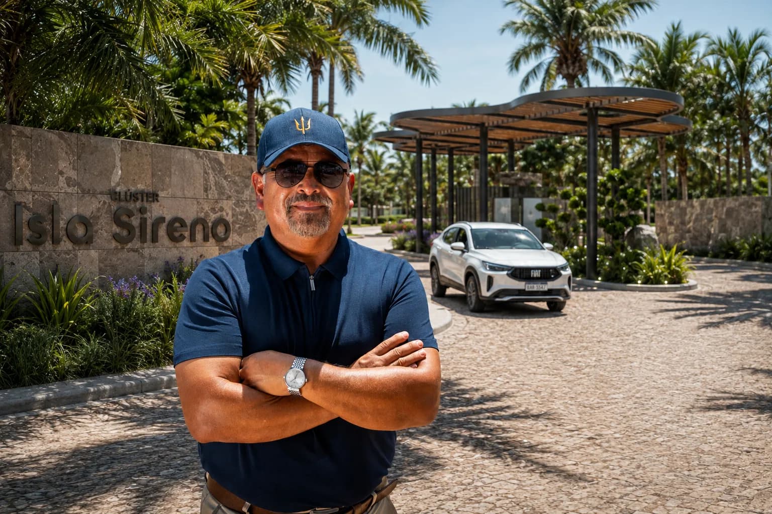 Portal de acceso y caseta de seguridad del clúster Isla Sirena, Altamar, Tuxpan