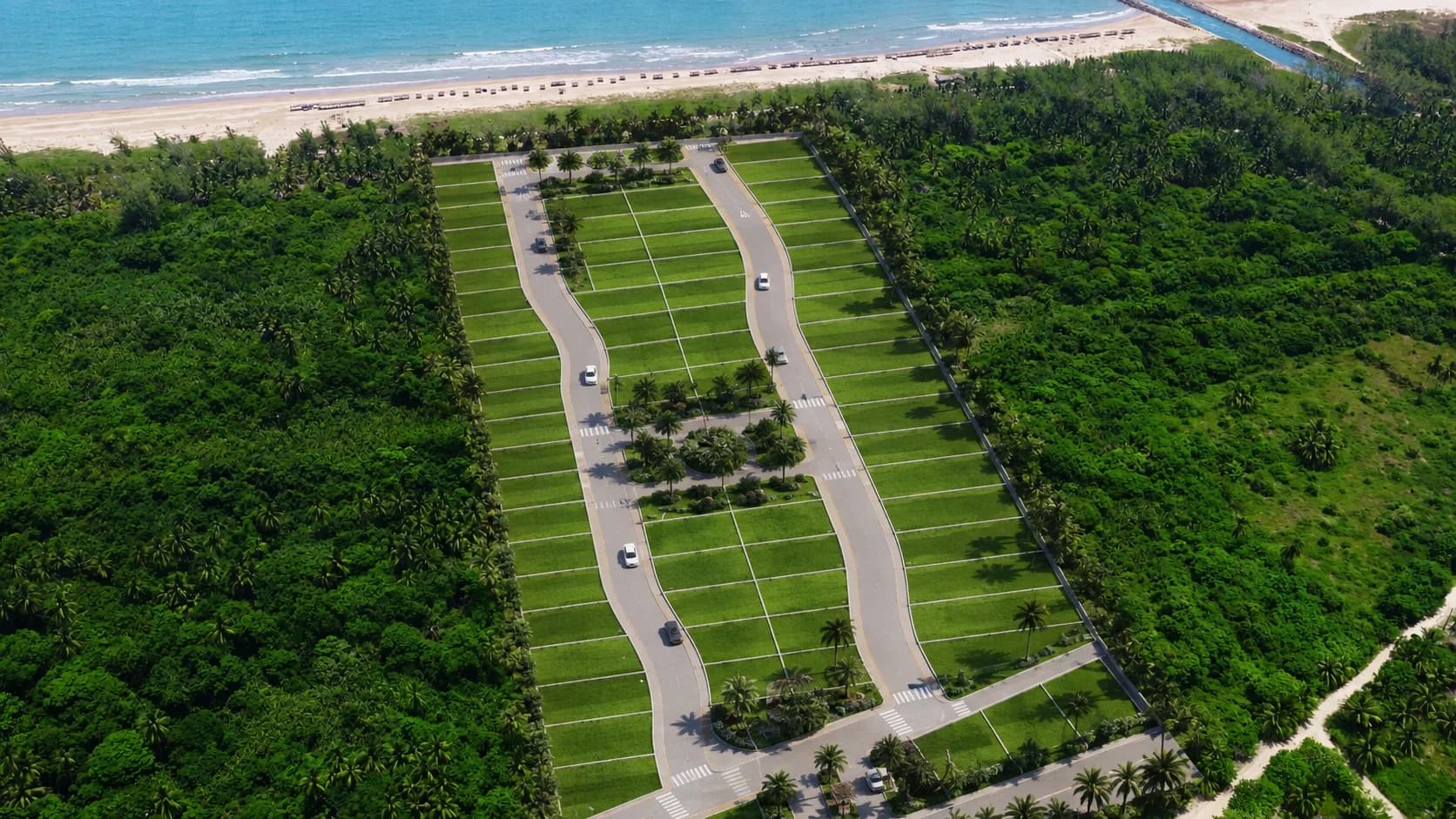 Render conceptual del corredor ajardinado propuesto para Altamar — vista ilustrativa, sujeta a cambios